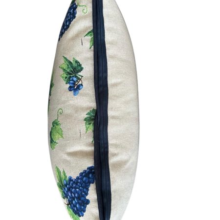 Rustic Farmhouse Style Grape Design Reversible Handmade Cushion