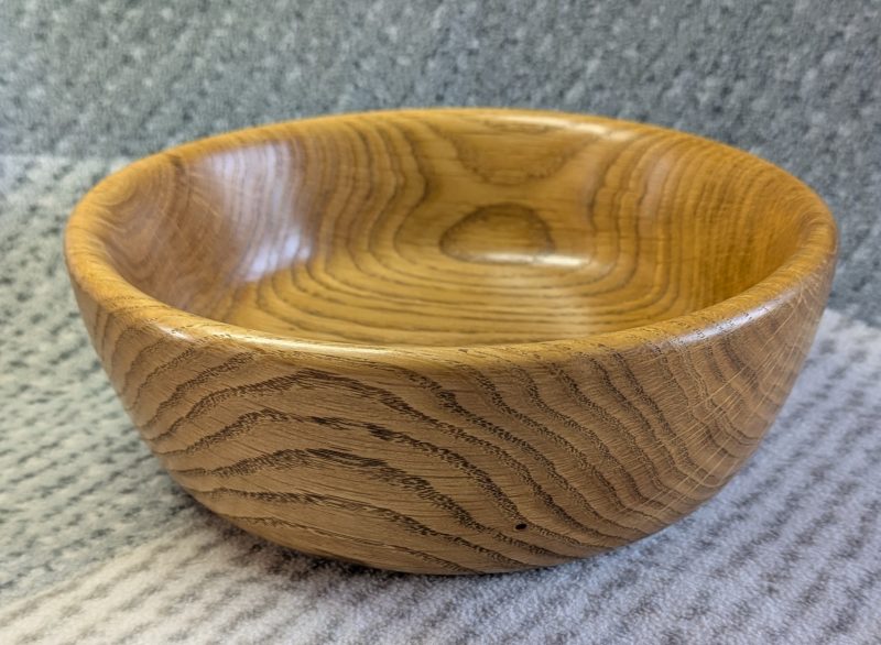 Hand turned wooden bowl made from oak