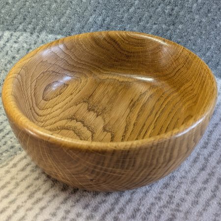 Hand turned wooden bowl made from oak