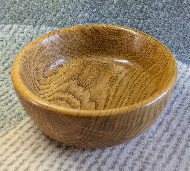 Hand turned wooden bowl made from oak