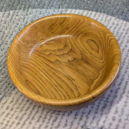 Hand turned wooden bowl made from oak