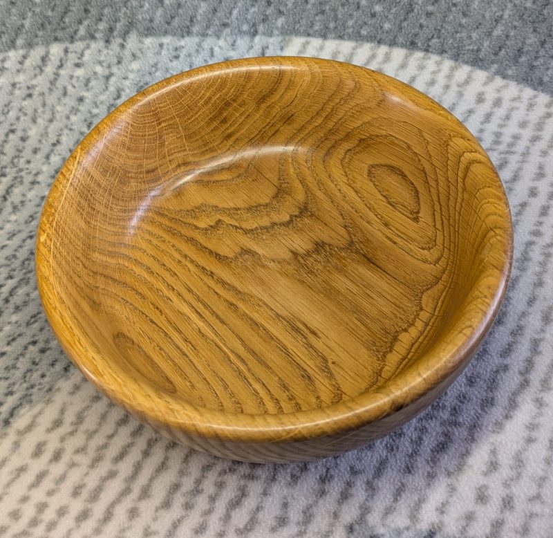 Hand turned wooden bowl made from oak