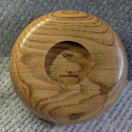 Hand turned wooden bowl made from oak