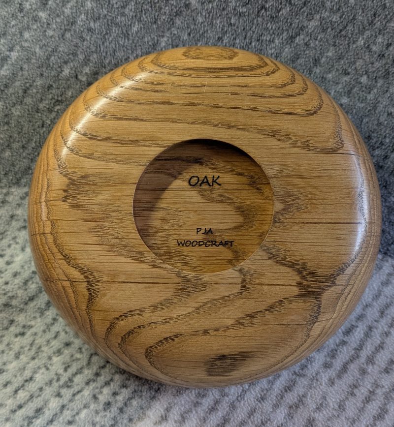Hand turned wooden bowl made from oak