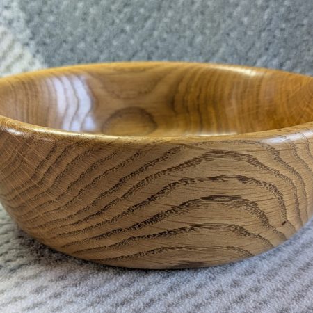 Hand turned wooden bowl made from oak