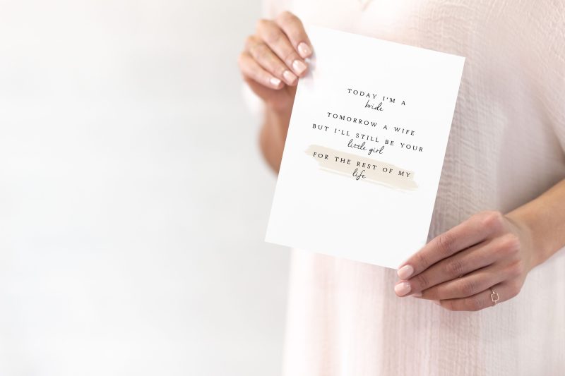 5x7" Mother or Father of the Bride Card from Bride – Minimalist, Heartfelt Keepsake card