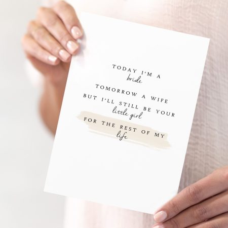 5x7" Mother or Father of the Bride Card from Bride – Minimalist, Heartfelt Keepsake card