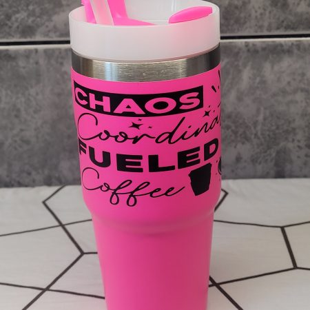 14oz Travel Mug 'Chaos Coordinator Fueled By Coffee'