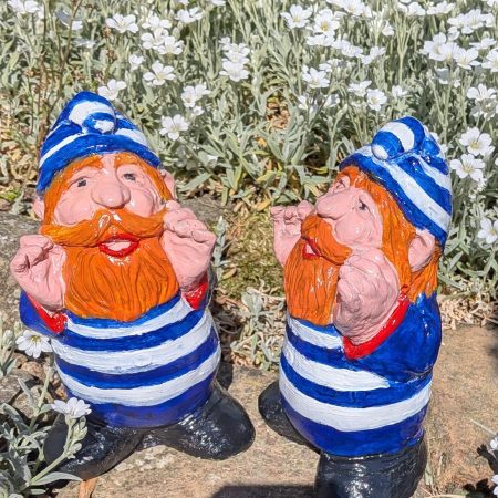 Football Fan, Garden Gnomes, Concrete Garden Ornament, made to order.