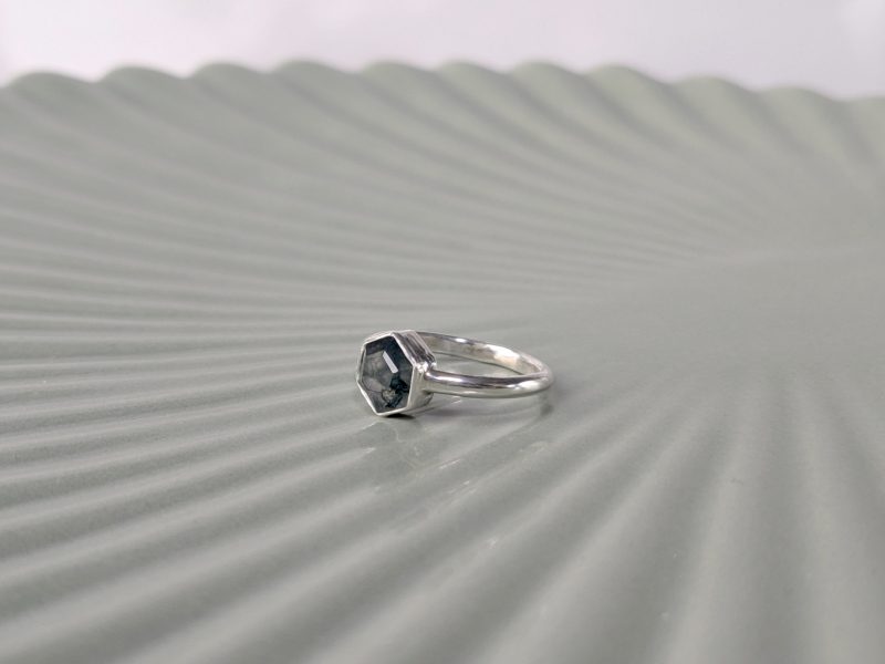 Moss Agate and Recycled Sterling Silver Ring
