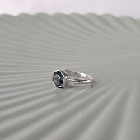Moss Agate and Recycled Sterling Silver Ring
