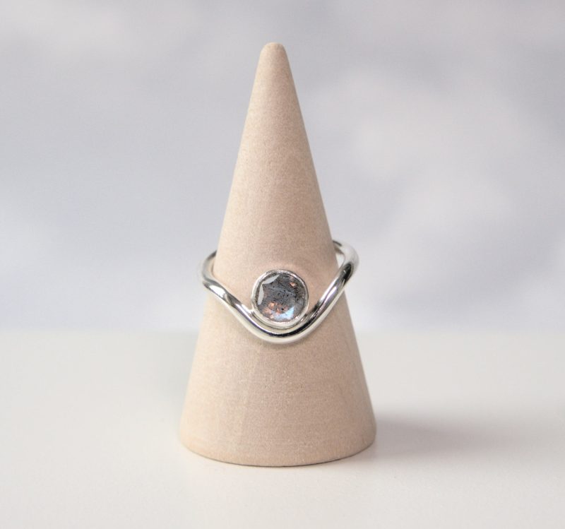 Labradorite and Recycled Sterling Silver Ring