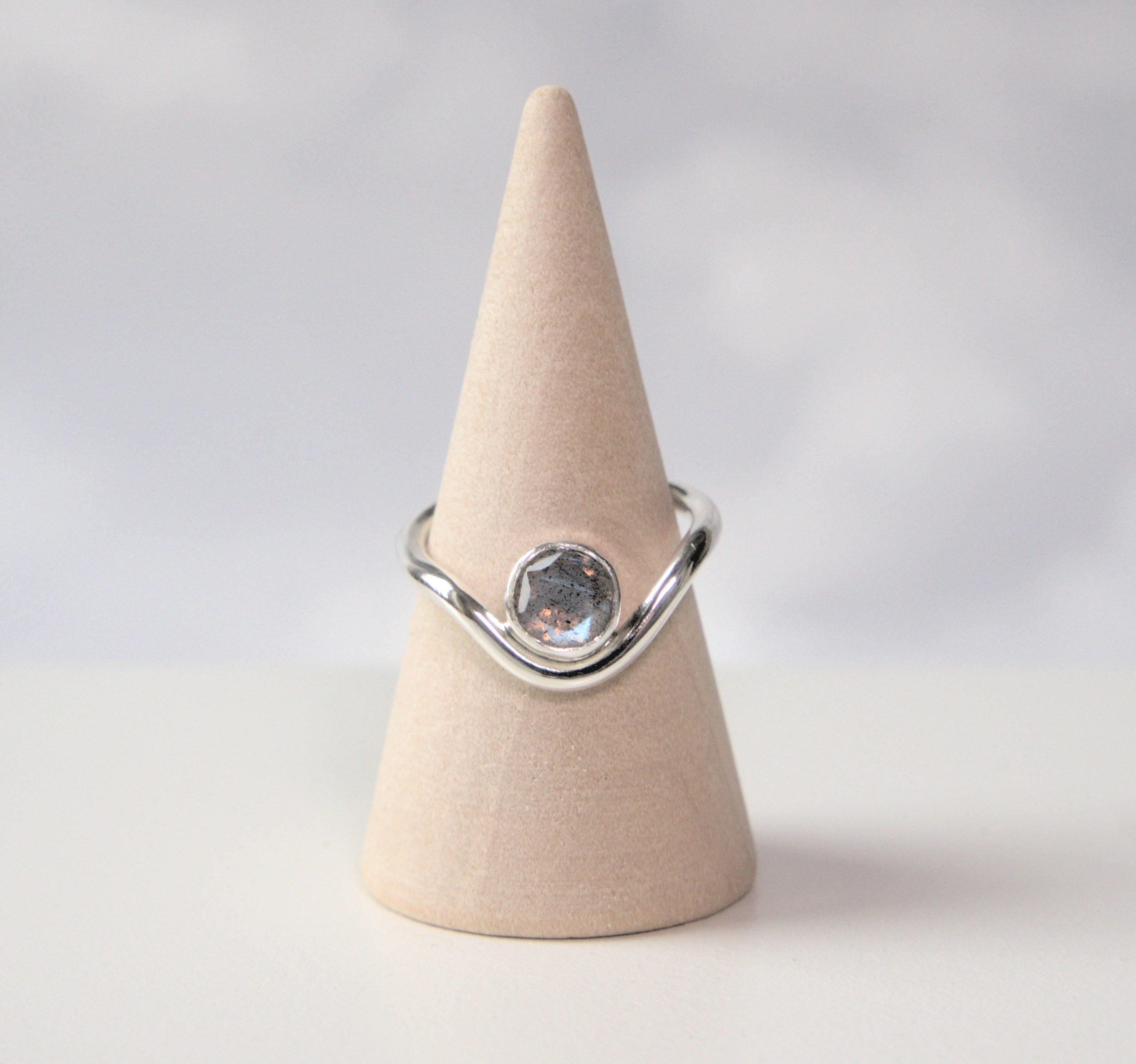 Labradorite and Recycled Sterling Silver Ring