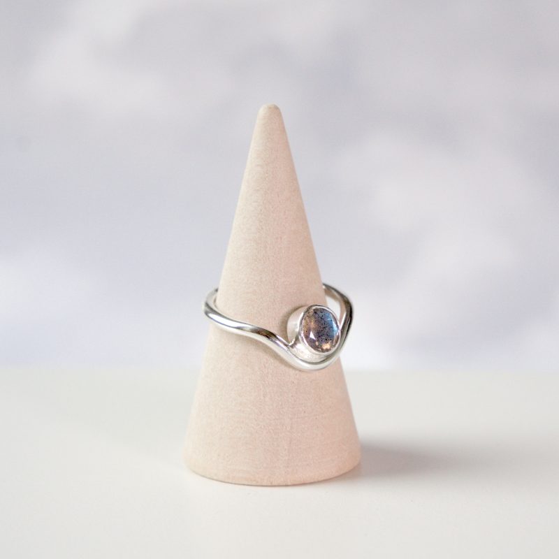 Labradorite and Recycled Sterling Silver Ring