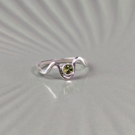 Recycled Sterling Silver and Peridot Ring
