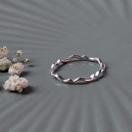 Wavy Recycled Sterling Silver Stacking Ring - 1.5mm