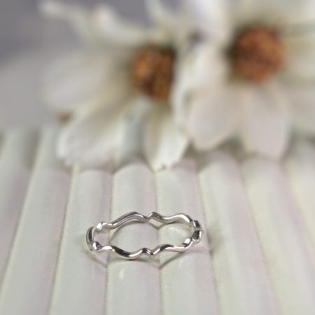 Wavy Recycled Sterling Silver Stacking Ring - 1.5mm