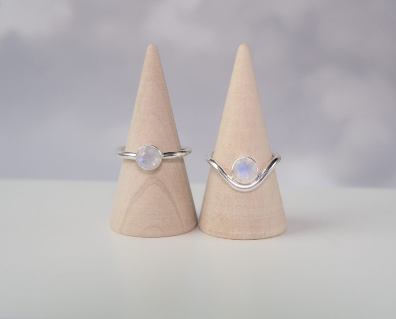 Moonstone and Recycled Sterling Silver Ring