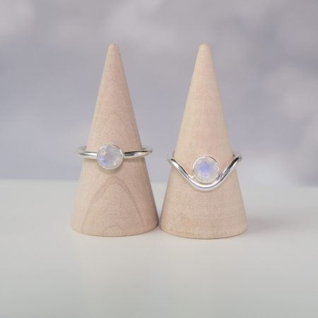 Moonstone and Recycled Sterling Silver Ring