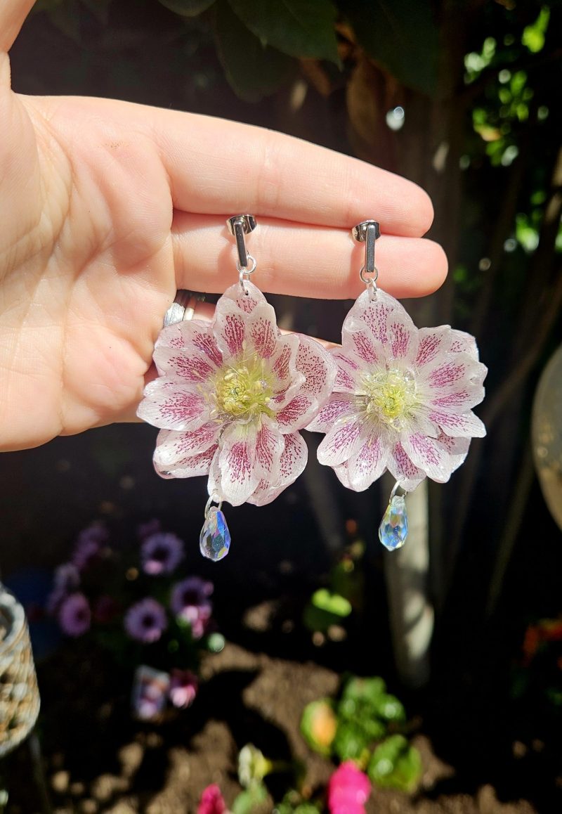 Dangling Hellebore Earrings