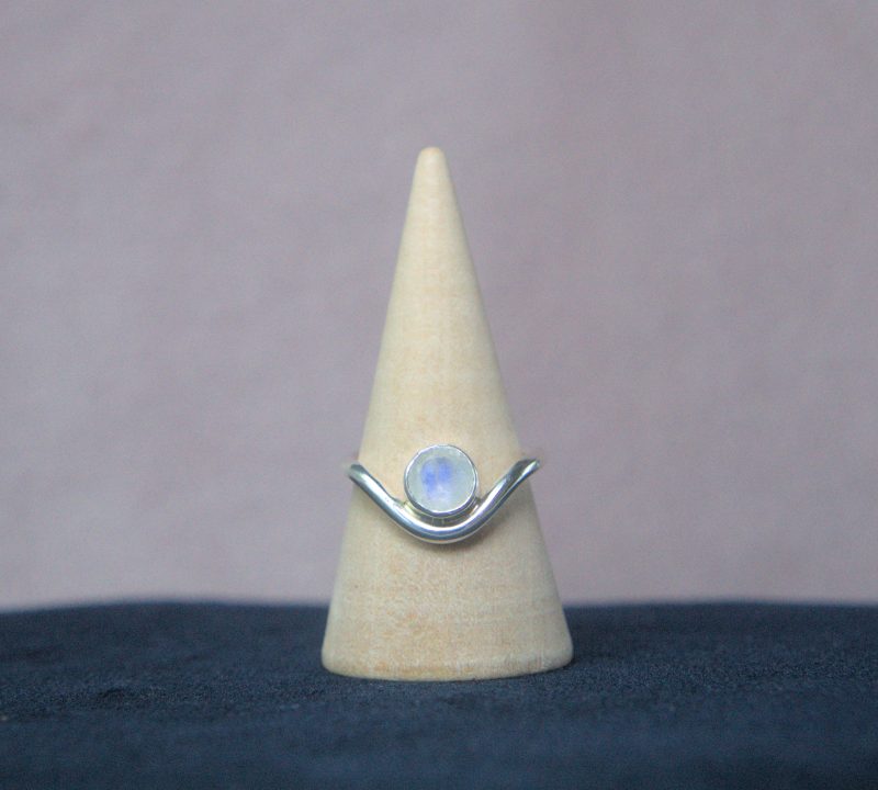 Moonstone and Recycled Sterling Silver Ring