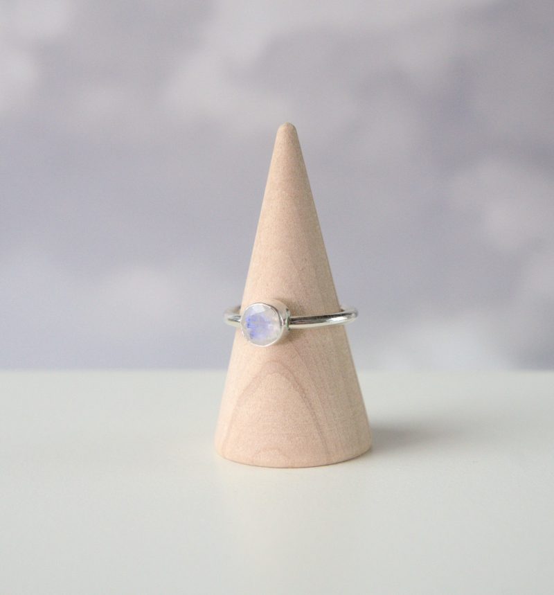 Moonstone and Recycled Sterling Silver Ring