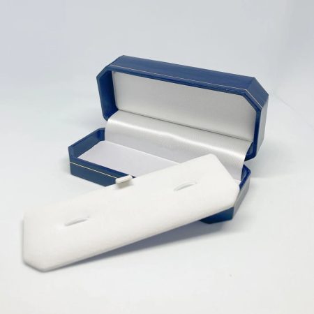 Cufflink Box Antique, Vintage, Victorian Style Blue Leatherette