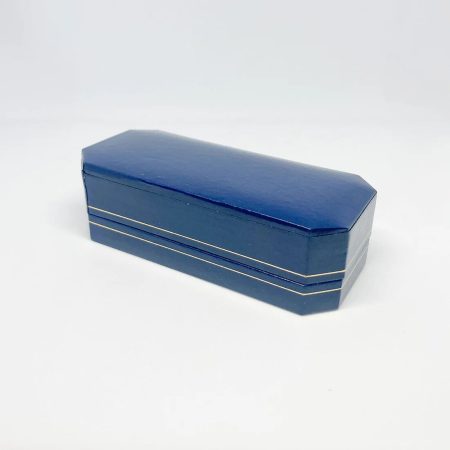 Cufflink Box Antique, Vintage, Victorian Style Blue Leatherette
