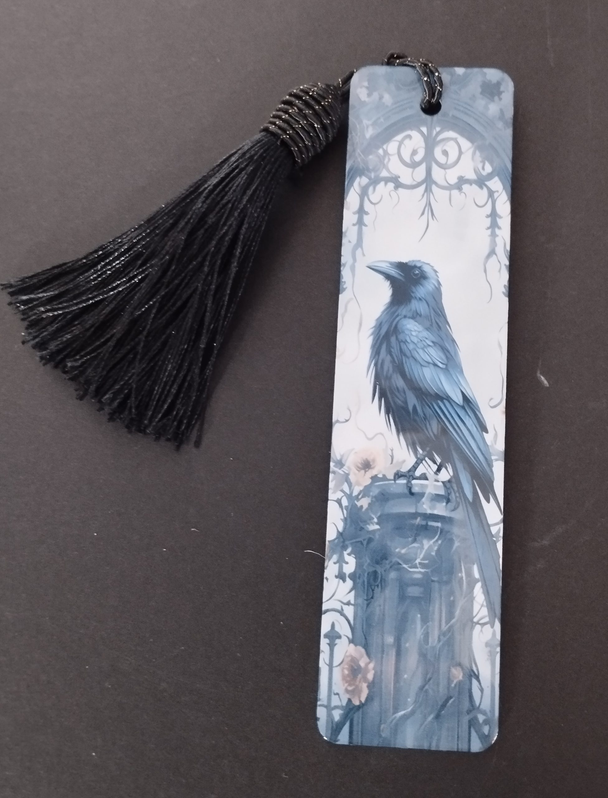Gothic Raven Metal Bookmark