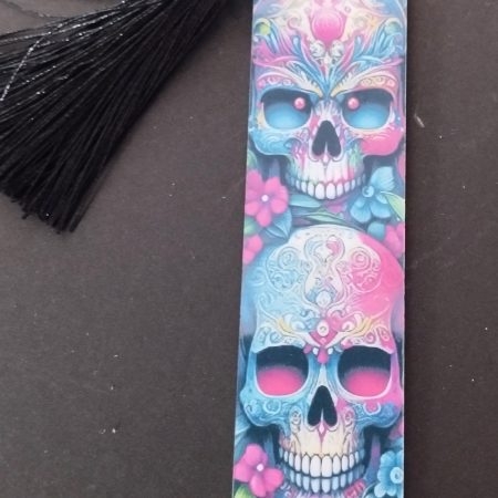 Metal Bookmark with skull design