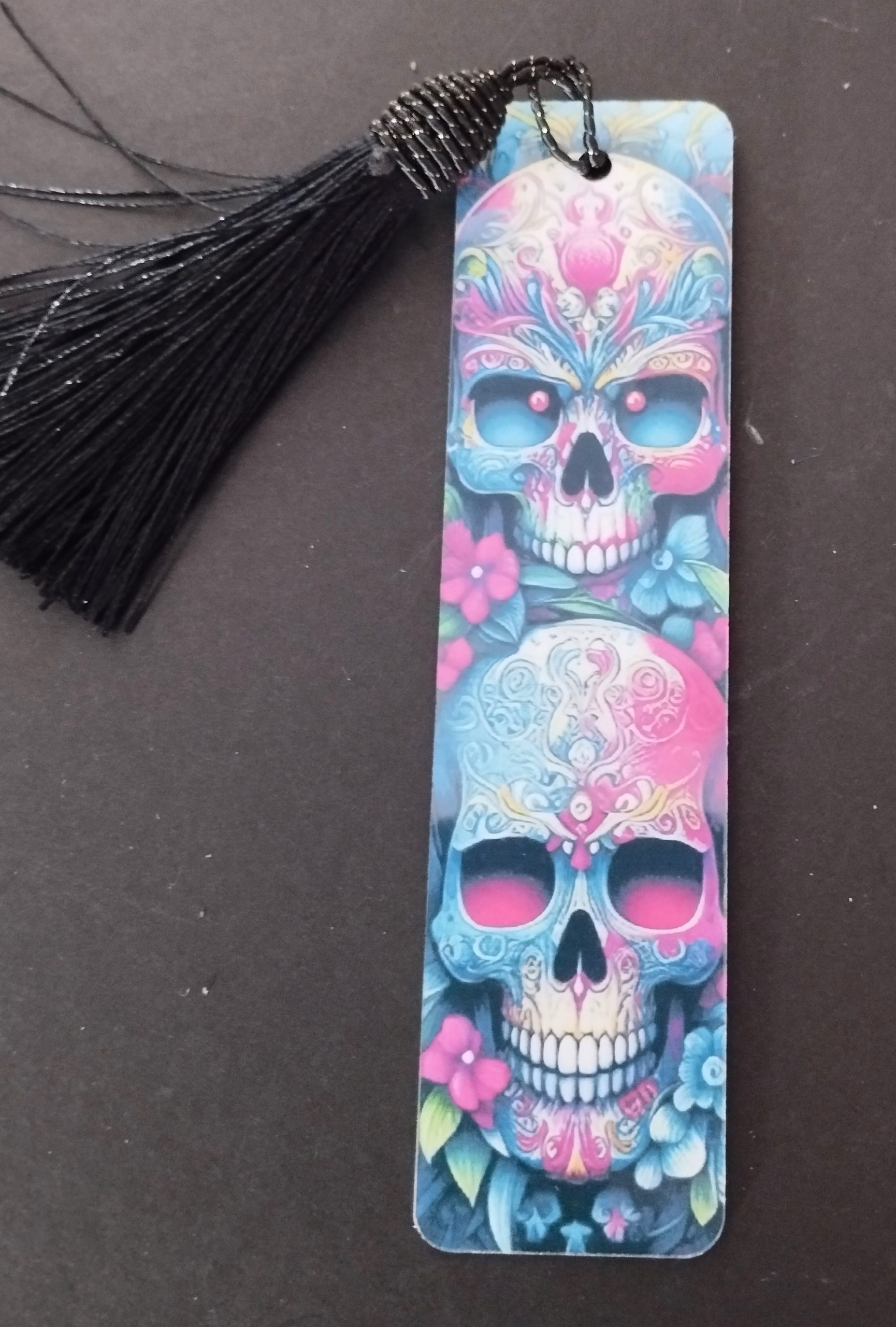 Metal Bookmark with skull design