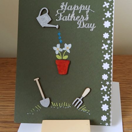 Father's Day handmade greetings card with gift tag