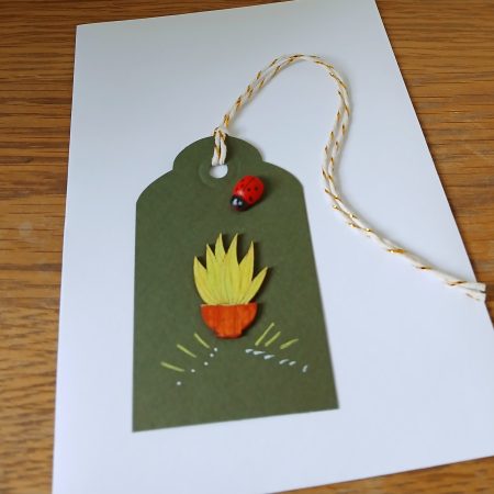 Father's Day handmade greetings card with gift tag