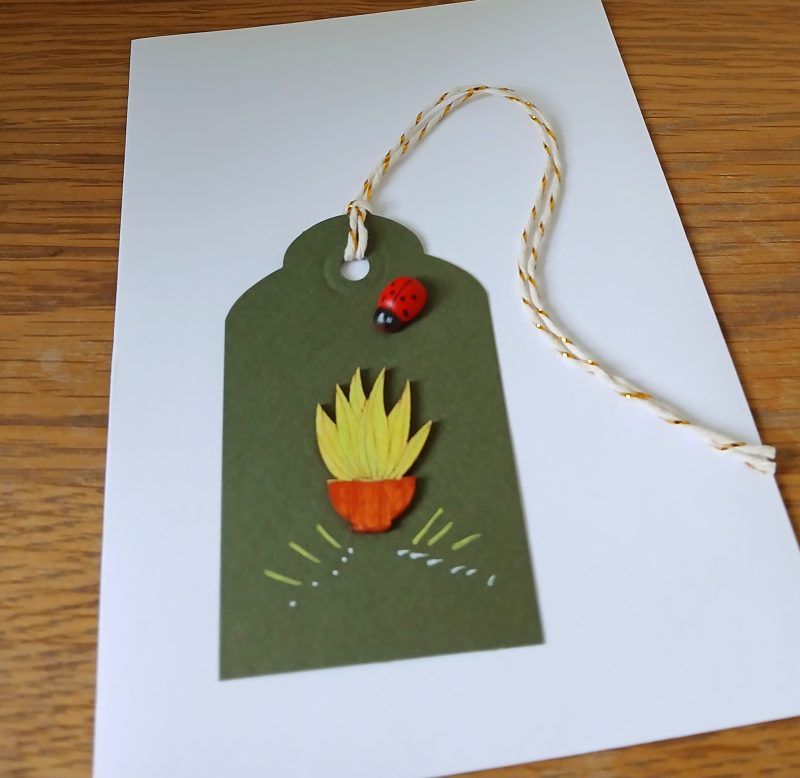 Father's Day handmade greetings card with gift tag