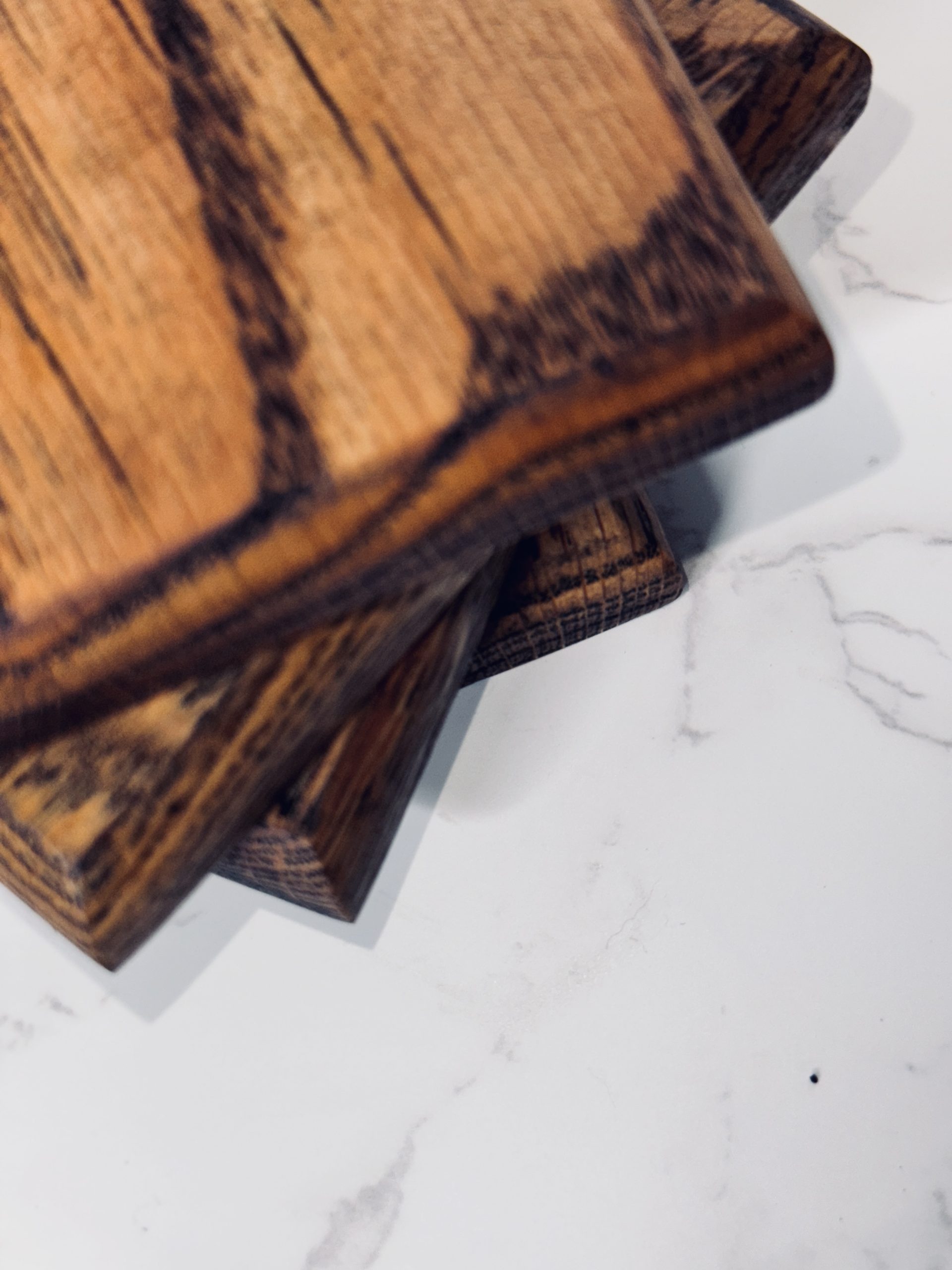 Square Oak Coasters with Charcoal Oil Finish - Image 3