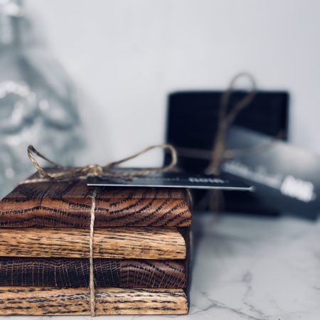 Square Oak Coasters with Charcoal Oil Finish