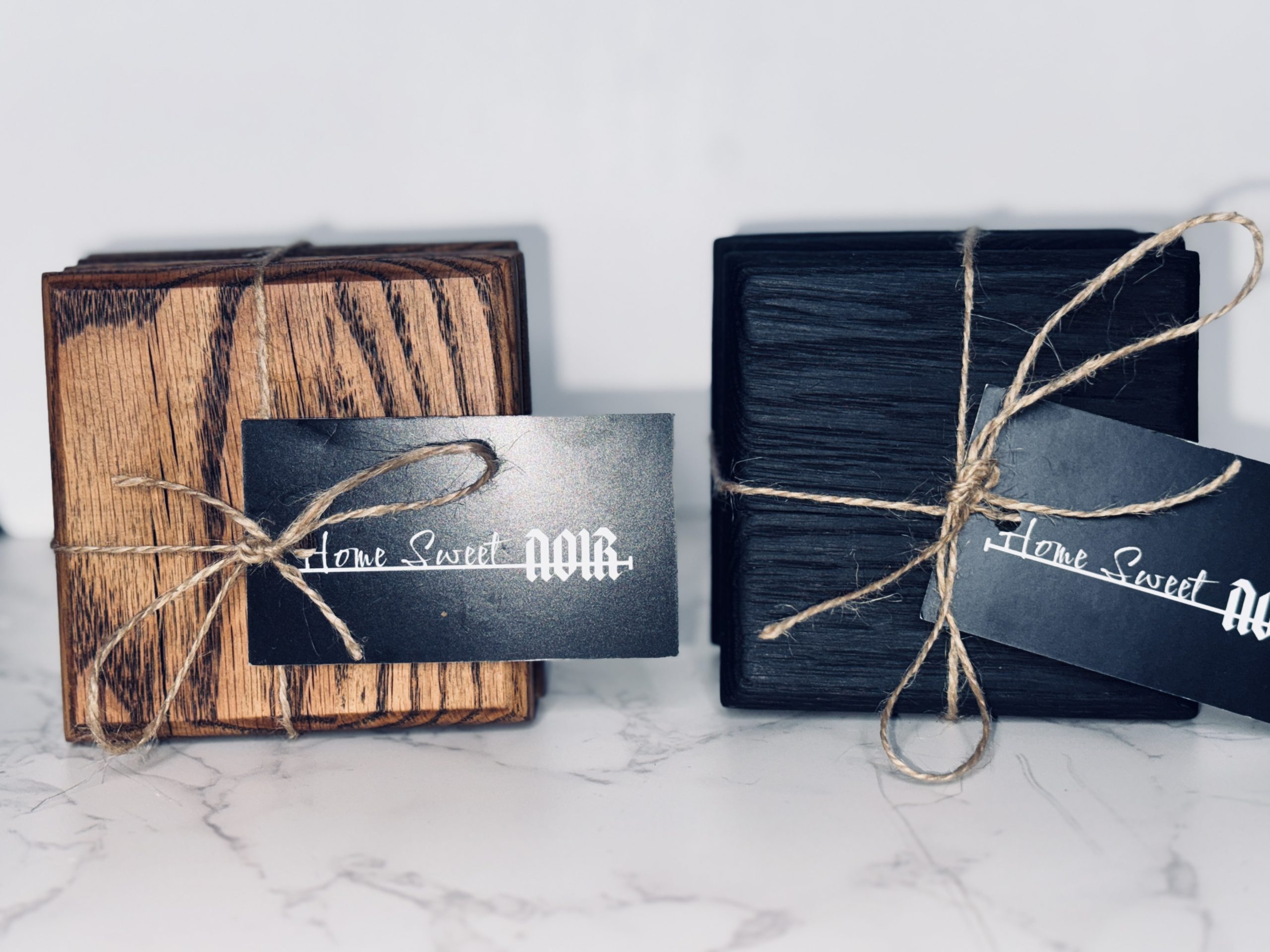 Square Oak Coasters with Charcoal Oil Finish - Image 5