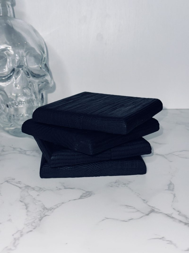 Square Charred Oak Coasters