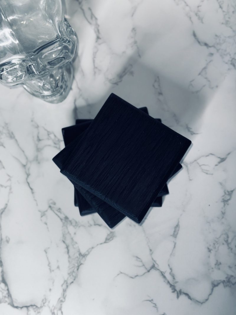 Square Charred Oak Coasters