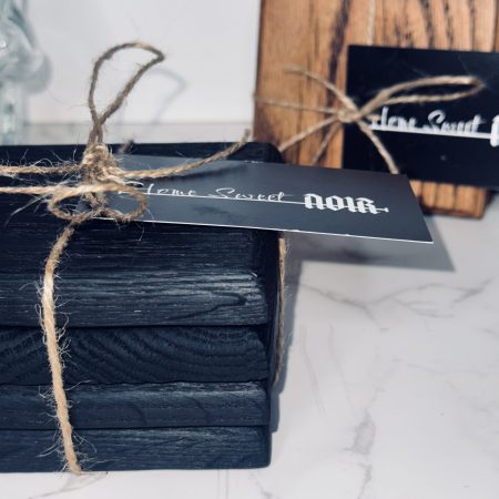 Square Charred Oak Coasters