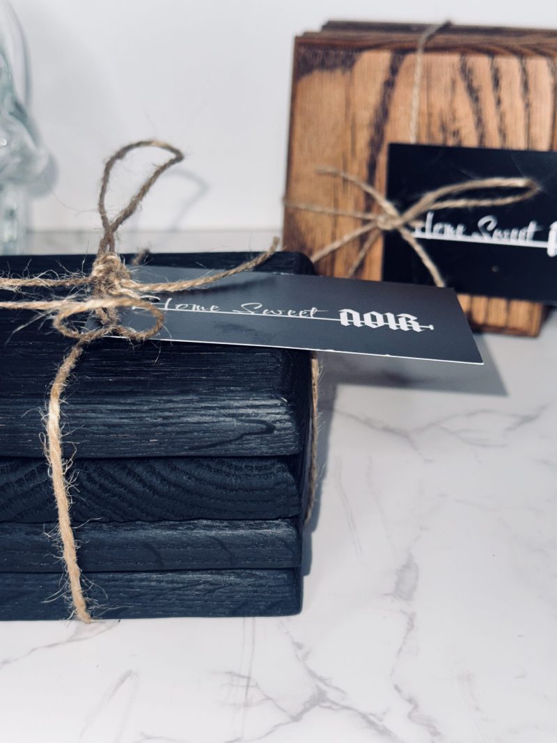 Square Charred Oak Coasters