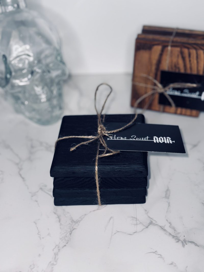 Square Charred Oak Coasters