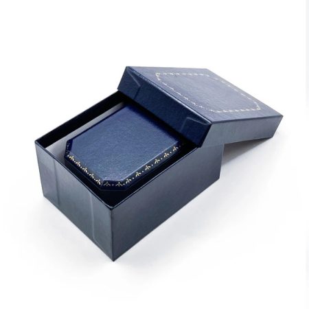 Cufflink Box Antique, Vintage, Victorian Style Blue Leatherette - Quality Cuff Link Box