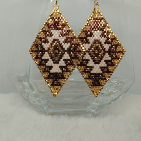 Brick Stitch Aztec Inspired Rhombus Earrings