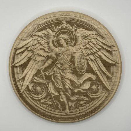 Archangel Michael (20cm diameter) Engraved on Maple
