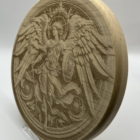 Archangel Michael (20cm diameter) Engraved on Maple