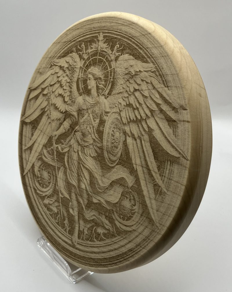 Archangel Michael (20cm diameter) Engraved on Maple