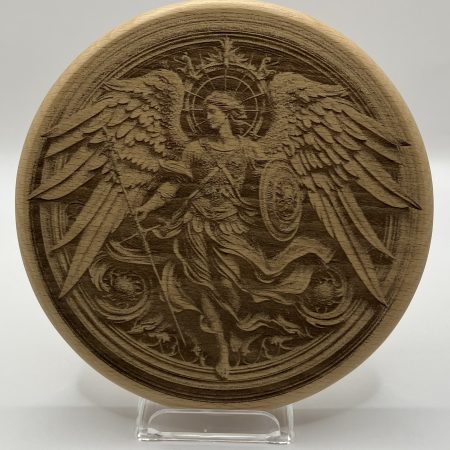 Archangel Michael (15cm diameter) Engraved onto Beech