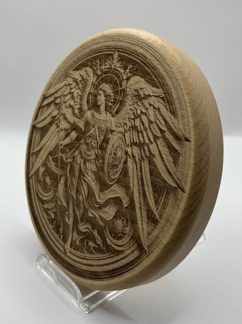 Archangel Michael (15cm diameter) Engraved onto Beech
