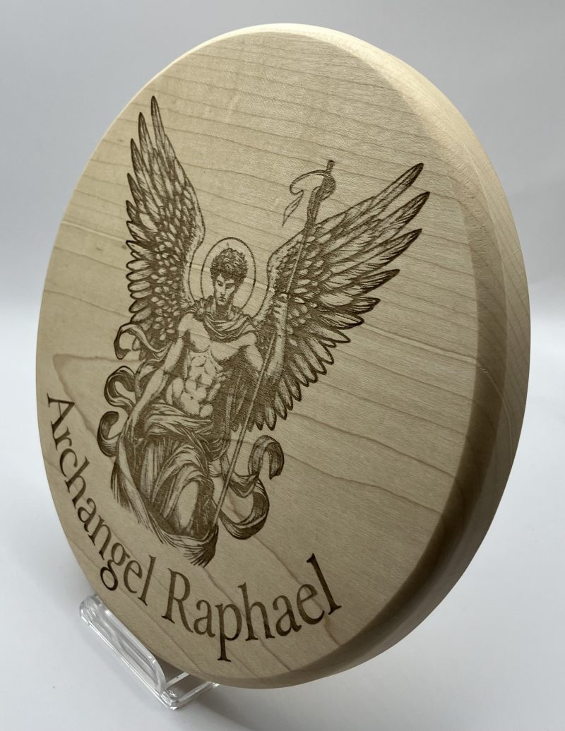 Archangel Raphael (Healing) (20cm diameter) Engraved on Maple